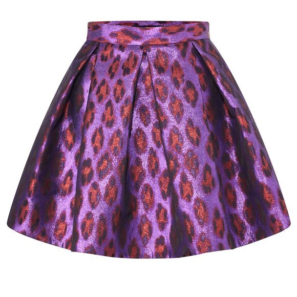 Alice + Olivia Dresses & Skirts - Disco Purple Lantern Skirt Metallic Leopard Size 6